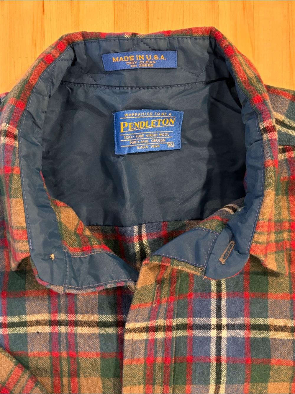 Vintage Pendleton Red Green Blue Plaid Lightweight Shirt Jacket
